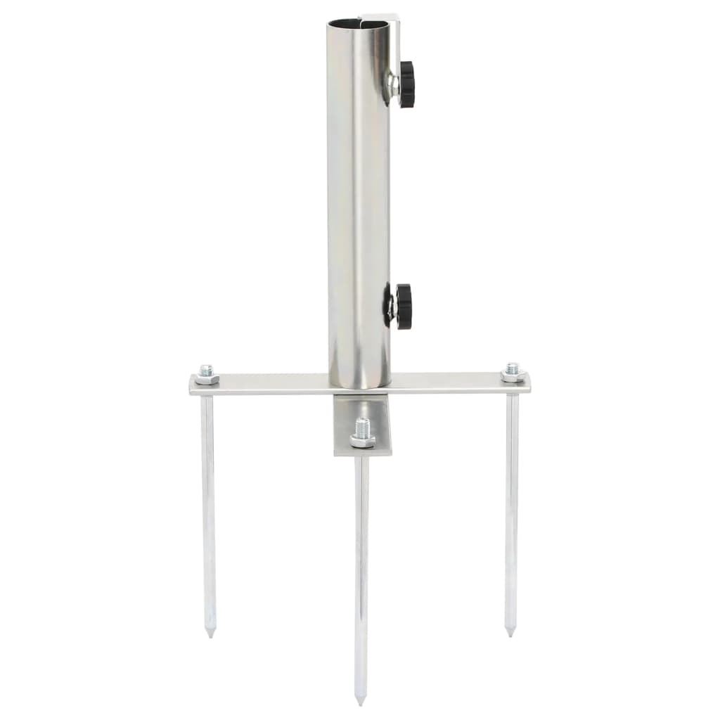 Parasol Base with Ground Spikes for ?2-38 mm Silver Steel