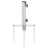 Parasol Base with Ground Spikes for Ø32-38 mm Silver Steel - Side View