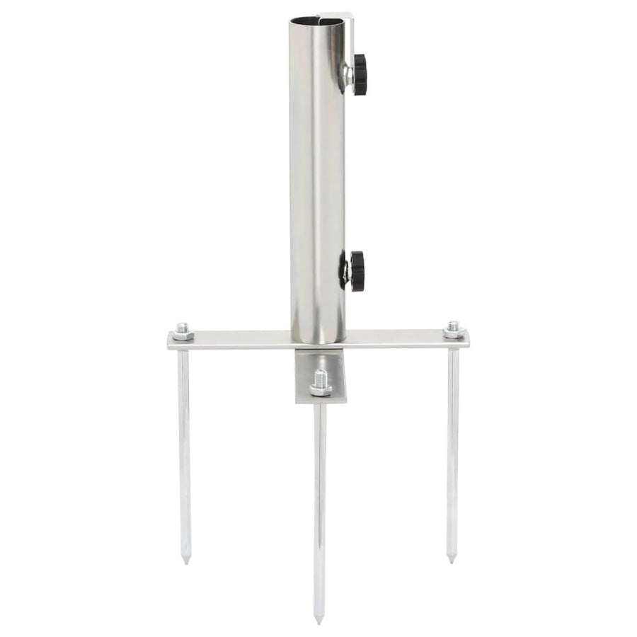Parasol Base with Ground Spikes for ?2-38 mm Silver Steel