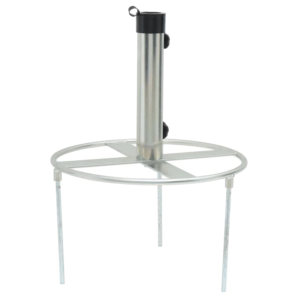 Parasol Base with Ground Spikes for ?8/48 mm Silver Steel