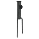 Parasol Stands with Spikes 2 pcs 9x35 cm Galvanised Steel - Front View