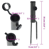 Parasol Stands with Spikes 2 pcs 9x35 cm Galvanised Steel - Close-Up Angle