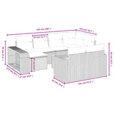 11 Piece Garden Sofa Set with Cushions Black Poly Rattan - Extra Image