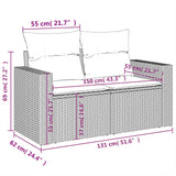 11 Piece Garden Sofa Set with Cushions Grey Poly Rattan - Extra Image