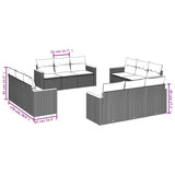 12 Piece Garden Sofa Set with Cushions Mix Beige Poly Rattan - Rear View