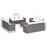 13 Piece Garden Sofa Set with Cushions Mix Beige Poly Rattan - Close-Up Angle