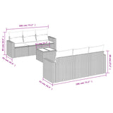 7 Piece Garden Sofa Set with Cushions Beige Poly Rattan - Side View
