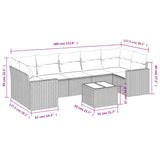 8 Piece Garden Sofa Set with Cushions Beige Poly Rattan - Side View