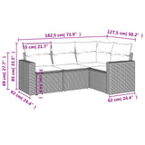4 Piece Garden Sofa Set with Cushions Beige Poly Rattan