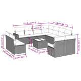 12 Piece Garden Sofa Set with Cushions Beige Poly Rattan - Side View
