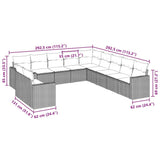 11 Piece Garden Sofa Set with Cushions Black Poly Rattan