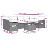 8 Piece Garden Sofa Set with Cushions Grey Poly Rattan