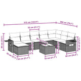 9 Piece Garden Sofa Set with Cushions Black Poly Rattan