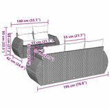 6 Piece Garden Sofa Set with Cushions Black Poly Rattan