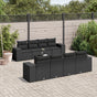 9 Piece Garden Sofa Set with Cushions Black Poly Rattan