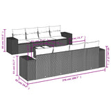 9 Piece Garden Sofa Set with Cushions Beige Poly Rattan - Side View