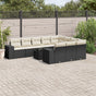 11 Piece Garden Sofa Set with Cushions Black Poly Rattan