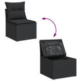 4 Piece Garden Sofa Set with Cushions Black Poly Rattan - Top-Down View
