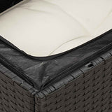4 Piece Garden Sofa Set with Cushions Black Poly Rattan - Close-Up Angle
