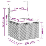 4 Piece Garden Sofa Set with Cushions Black Poly Rattan - Extra Image