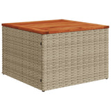 4 Piece Garden Sofa Set with Cushions Mix Beige Poly Rattan - Close-Up Angle