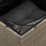 4 Piece Garden Sofa Set with Cushions Grey Poly Rattan - Close-Up Angle