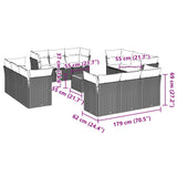 13 Piece Garden Sofa Set with Cushions Mix Beige Poly Rattan - Extra Image