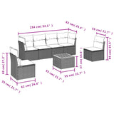 7 Piece Garden Sofa Set with Cushions Mix Beige Poly Rattan - Extra Image