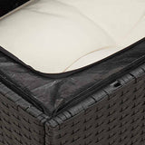 8 Piece Garden Sofa Set with Cushions Black Poly Rattan