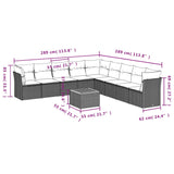 10 Piece Garden Sofa Set with Cushions Black Poly Rattan - Extra Image