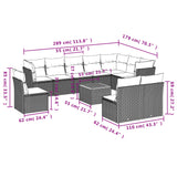 11 Piece Garden Sofa Set with Cushions Mix Beige Poly Rattan - Extra Image