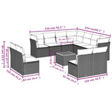 12 Piece Garden Sofa Set with Cushions Mix Beige Poly Rattan