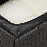 11 Piece Garden Sofa Set with Cushions Black Poly Rattan - Close-Up Angle