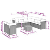 11 Piece Garden Sofa Set with Cushions Black Poly Rattan