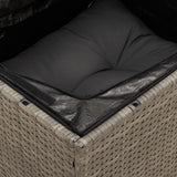 9 Piece Garden Sofa Set with Cushions Grey Poly Rattan - Close-Up Angle