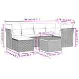 7 Piece Garden Sofa Set with Cushions Grey Poly Rattan - Extra Image
