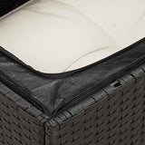 7 Piece Garden Sofa Set with Cushions Black Poly Rattan - Low Angle