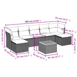 8 Piece Garden Sofa Set with Cushions Black Poly Rattan - Extra Image