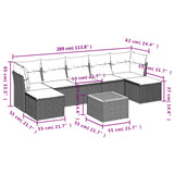 8 Piece Garden Sofa Set with Cushions Grey Poly Rattan - Extra Image