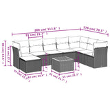 9 Piece Garden Sofa Set with Cushions Grey Poly Rattan - Extra Image