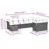 10 Piece Garden Sofa Set with Cushions Mix Beige Poly Rattan - Extra Image