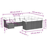 11 Piece Garden Sofa Set with Cushions Mix Beige Poly Rattan - Extra Image