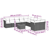 11 Piece Garden Sofa Set with Cushions Black Poly Rattan - Extra Image