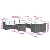 11 Piece Garden Sofa Set with Cushions Mix Beige Poly Rattan - Extra Image