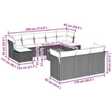 11 Piece Garden Sofa Set with Cushions Black Poly Rattan