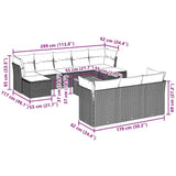 11 Piece Garden Sofa Set with Cushions Black Poly Rattan - Extra Image