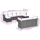 11 Piece Garden Sofa Set with Cushions Grey Poly Rattan - Extra Image