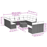 12 Piece Garden Sofa Set with Cushions Mix Beige Poly Rattan - Extra Image