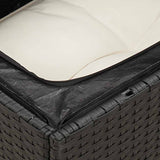 14 Piece Garden Sofa Set with Cushions Black Poly Rattan - Close-Up Angle