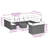 13 Piece Garden Sofa Set with Cushions Mix Beige Poly Rattan - Extra Image